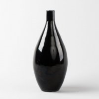 黒色玻璃装饰瓶 欧式简约客厅桌面装饰瓶4021-BK