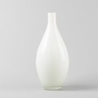 白色玻璃装饰瓶 欧式简约客厅桌面装饰瓶4021-W
