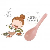 麦香环保餐勺创意日式小麦勺子 搅拌汤勺加厚调羹套装小号6个装