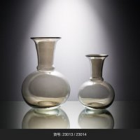 灰色透明 长颈大肚瓶 玻璃花盆花器时尚玻璃花瓶摆件