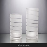 透明 螺旋纹圆柱瓶	玻璃花盆花器时尚玻璃花瓶摆件