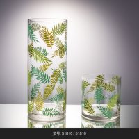 绿色 草叶纹装饰瓶	玻璃花盆花器时尚玻璃花瓶摆件