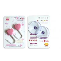 强力吸盘爱心挂钩2个装 厨房浴室无痕吸壁挂衣钩可爱粉色心形挂钩