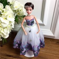 手工制作全身关节可以动婚纱娃娃（配礼盒支架防滑垫）五个一包装，清色装，可零售