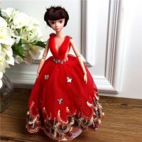 手工制作全身关节可以动婚纱娃娃（配礼盒支架防滑垫）五个一包装，清色装，可零售