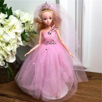 手工制作全身关节可以动婚纱娃娃（配礼盒支架防滑垫）五个一包装，清色装，可零售