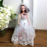 手工制作全身关节可以动婚纱娃娃（配礼盒支架防滑垫）五个一包装，清色装，可零售