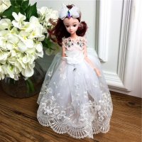 手工制作全身关节可以动婚纱娃娃（配礼盒支架防滑垫）五个一包装，清色装，可零售