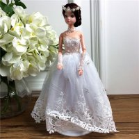 手工制作全身关节可以动婚纱娃娃（配礼盒支架防滑垫）五个一包装，清色装，可零售