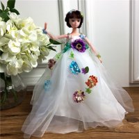 手工制作全身关节可以动婚纱娃娃（配礼盒支架防滑垫）五个一包装，清色装，可零售