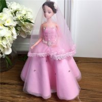 手工制作全身关节可以动婚纱娃娃（配礼盒支架防滑垫）五个一包装，清色装，可零售