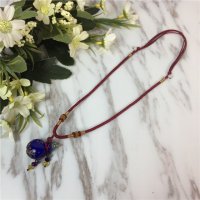 香水精油瓶项链装饰复古香薰琉璃吊坠朱砂胎毛挂件毛衣链饰品女
