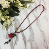 香水精油瓶项链装饰复古香薰琉璃吊坠朱砂胎毛挂件毛衣链饰品女