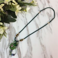 香水精油瓶项链装饰复古香薰琉璃吊坠朱砂胎毛挂件毛衣链饰品女