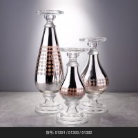 黄色玻璃花盆花器时尚玻璃花瓶摆件
