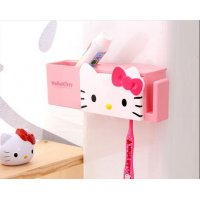 可爱创意KT牙刷架 套装 强力吸盘牙具座牙刷盒 可放5支牙刷（下单备注款式）