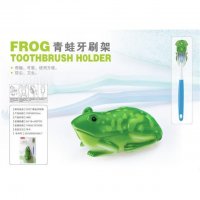 安雅青蛙牙刷架 吸盘式卡通儿童牙具盒 创意可爱壁挂洗漱挂架
