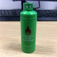煤气瓶造型绿色打火机 创意个性防风明火打火机创意礼物