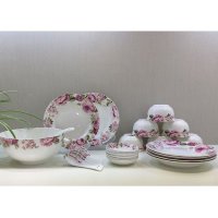 高档骨瓷餐具26头红牡丹