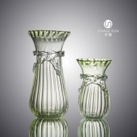 简约田园彩色系列浅绿色玻璃花瓶家居装饰CDC20235