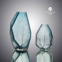 欧式古典彩色系列水蓝色玻璃花瓶家居装饰CDC20276