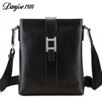 丹爵(DANJUE)时尚男包优质牛皮单肩包斜挎包商务休闲精品男士皮包时尚潮男包8035-3