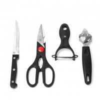 厨房刀具四件套 实用多功能刀具套装组合 剪刀+瓜刨+开瓶器+牛排刀