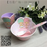 可爱卡通儿童餐具 碗+杯+匙羹套装 学生便携餐具套装