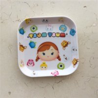 原料树脂耐热高温正方形可爱卡通餐盘