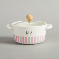 粉色	陶瓷 北欧泡面碗 家用实用带盖子碗