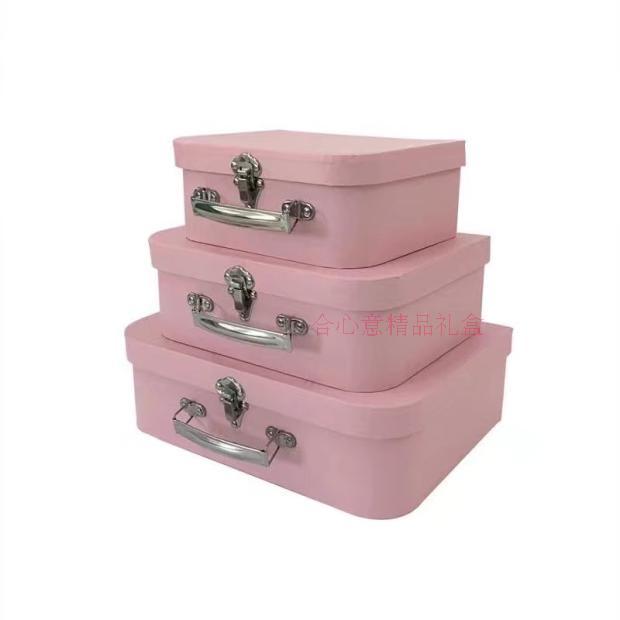 鲜花盒 婚庆礼盒 零食礼品盒 简约纯色手提盒三件套4