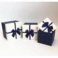 礼品盒正方形加高三件套礼物盒 正方形简约礼品盒 鲜花盒