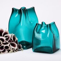 客厅高档时尚国际绿玻璃花瓶装饰瓶客厅样板房家居装饰工艺品 D50711830L