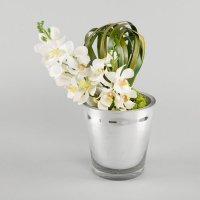 高档冰桶单片叶兰花仿真植物客厅餐厅装饰（含木架）