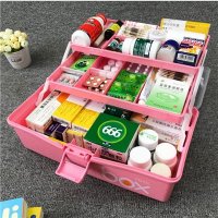 桌面收纳盒家用多功能便携工具医药箱多层手提素描美术工具零件箱