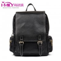 海谜璃（HMILY）新款头层牛皮欧美复古风女士双肩包时尚百搭背包简约气质淑女包 H7020