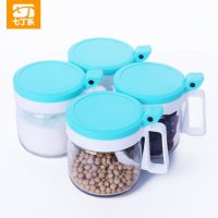 七丁乐调味罐四件套厨房玻璃调味容器四件套来样定制礼品批发logo
