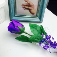 紫色爆款玫瑰香皂花束礼盒康乃馨肥皂花批发情人节母亲节生日礼品厂家