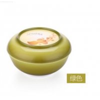 创意碗套装水晶两用碗日式碗学生饭碗带盖微波炉碗加大号950ml绿色