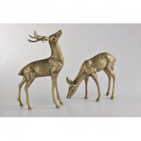 欧式纯铜麋鹿摆件 家居客厅办公室装饰品 铜对鹿礼品新结婚礼物