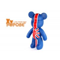 欧式抽象搪胶卡通英国国旗15寸熊仔摆件书房客厅儿童房装饰