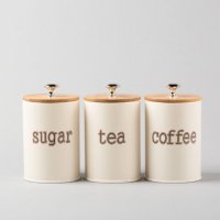 韩式可爱铁制储物罐装饰罐三件套（不含税）