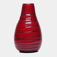 欧式田园创意家居饰品红色缠丝玻璃花瓶结婚礼物摆件装饰600731-R