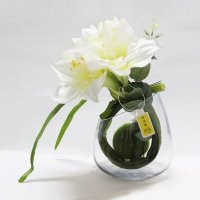 中式君子兰成品花艺玻璃花器仿真绢花仿真植物家居装饰MTF-BL14027