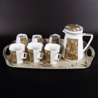 得意陶瓷唐山骨瓷咖啡具套装9头西式咖啡具