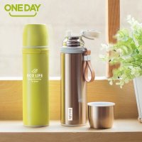 oneday 正品带提绳弹头保温杯长效保温男女士通用保温瓶450ML
