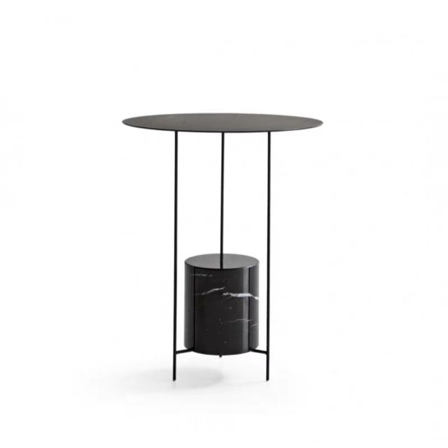 LY-7015B黑色  ，40cmX55cm，大理石+铁艺， 个性家居别墅店面橱窗现代轻奢桌子