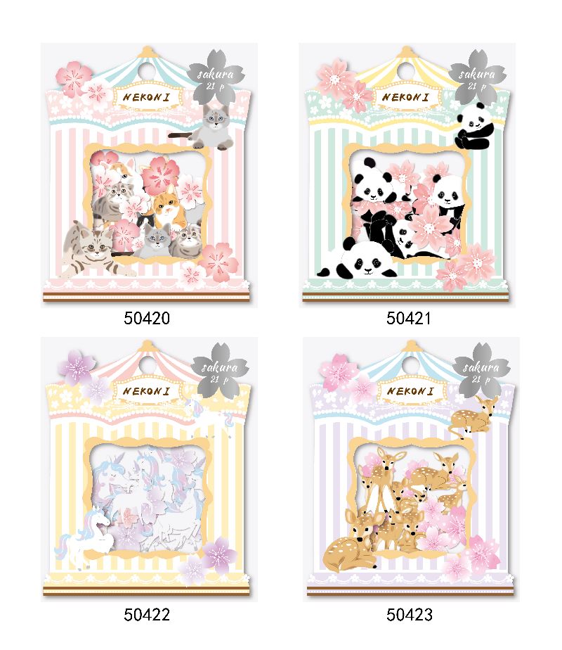 NEKONI Original Design Sakura crystal stickers