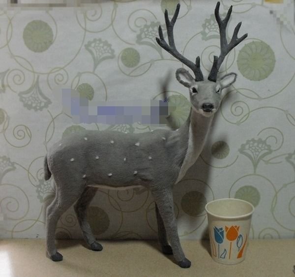 仿真灰色站鹿 simulation gray stand deer L28*W11*H37cm