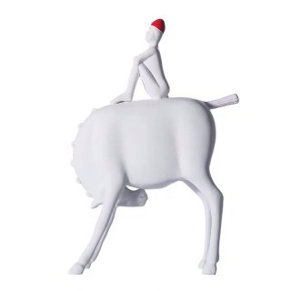 现代风格雕塑人物牛摆件